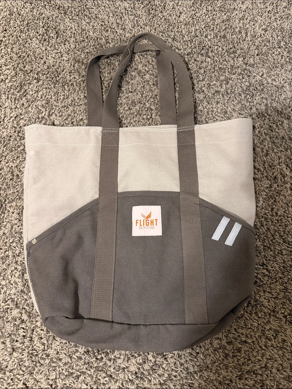 Two-Tone Gray Canvas Tote Bag